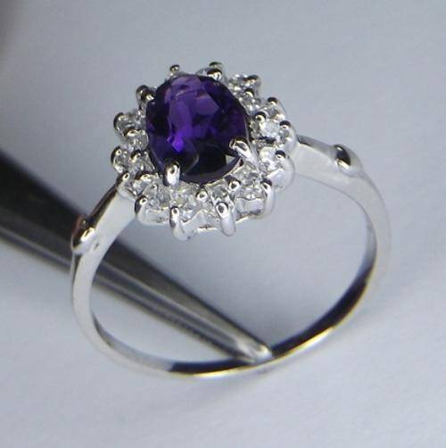 GENUINE Amethyst  Ring- setting .925silver