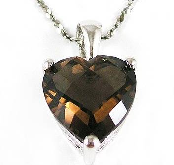 3.8ct Genuine Smoky Quartz Pendant 925 Sterling Silver