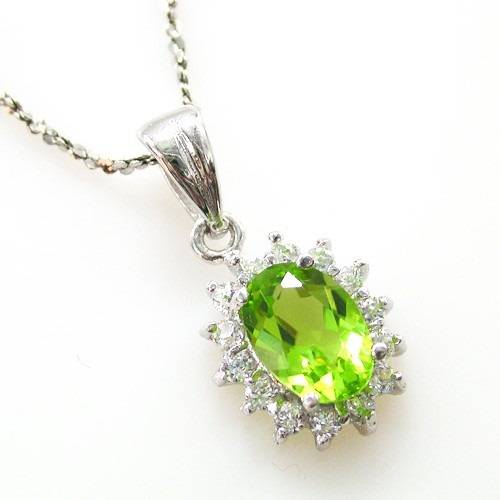 .925 Silver Natural Peridot Pendant