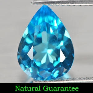 3.16 Ct. Natural Pear Shape Swiss Blue Topaz Gemstone Brazil