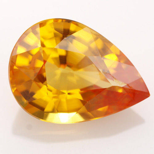 SAPPHIRE- FLAWLESS PEAR RICH YELLOW SAPPHIRE 0.89ct