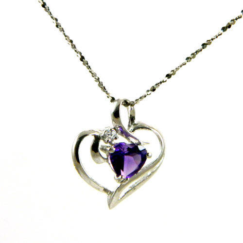 Amethyst  Pendant - Beautiful Amethyst Heart set in .925 Silver