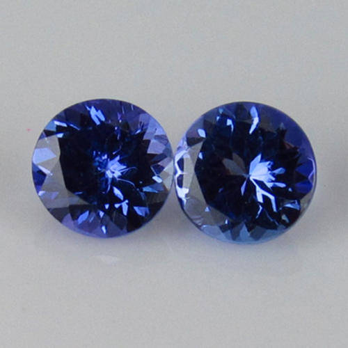 TANZANITES - 1.75Ct Awesome! AAA Color Natural Purple Blue Tanzanite ~Pair~6.1x6.1 MM ~ IF