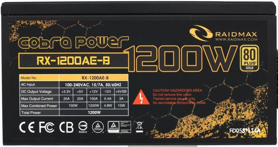 BRAND NEW Raidmax Cobra Modular 1200Watt Gaming PSU!!