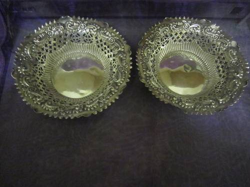 Pair of Chester silver dishes