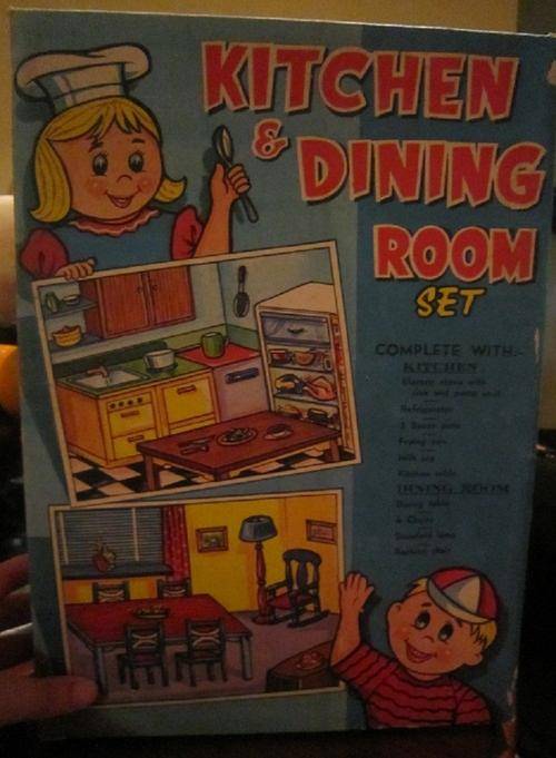 Boxed dolls house furniture.