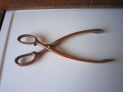 SOLID COPPER FIRE TONGS  ITEM NO 28