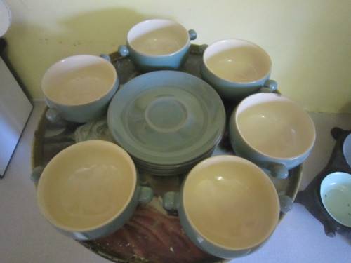 12 PIECE DENBY STONEWARE SOUP SET  ITEM NO  2012