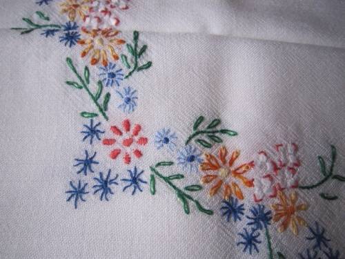 STUNNING VINTAGE MEDIUM SIZED TABLECLOTH  ITEM NO 1G
