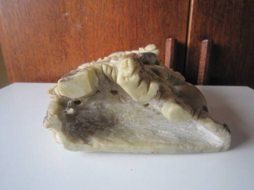 STUNNING ORIENTAL DOUBLE SOAPSTONE VASE WITH RELIEF CARVING  ITEM NO 2159