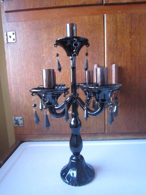 STUNNING COLOURED GLASS CANDLEABRA  ITEM NO 2247