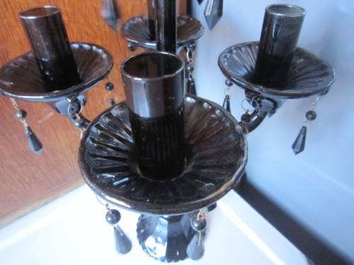 STUNNING COLOURED GLASS CANDLEABRA  ITEM NO 2247