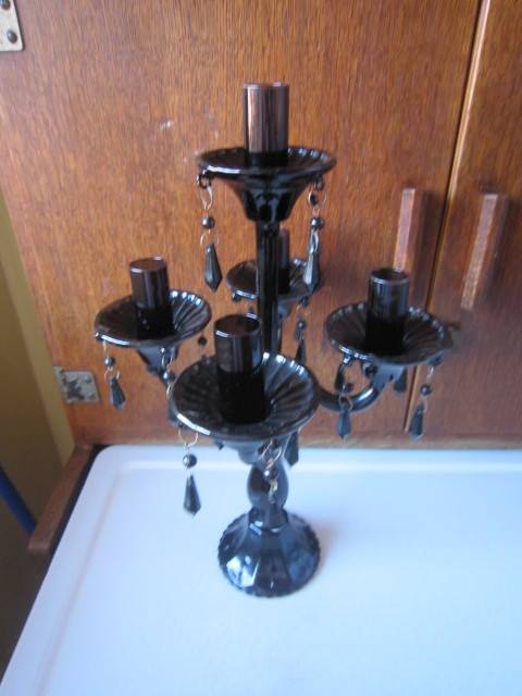 STUNNING COLOURED GLASS CANDLEABRA  ITEM NO 2247