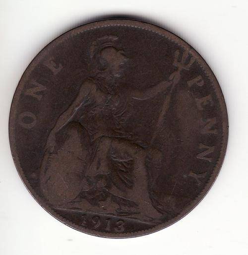 Very Nice British 1913 1 Penny