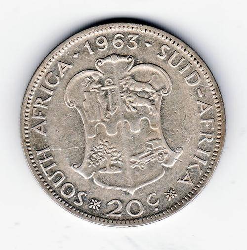 1963 RSA First Decimal 20 Cent .50 Silver