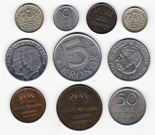Sweden 10 Mixed Coins