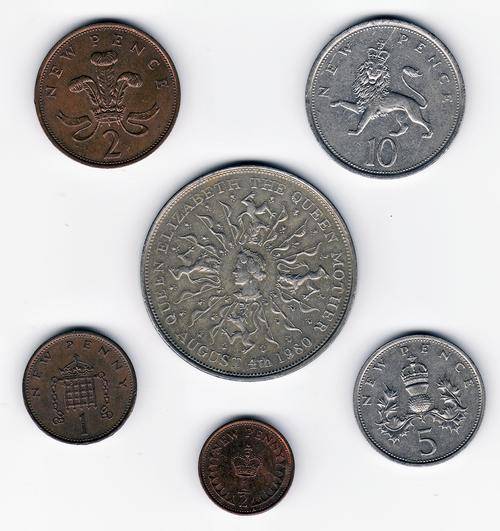 Great Britain 1980 Mixed Set of Coins