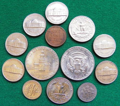 USA 13 Mixed Coins