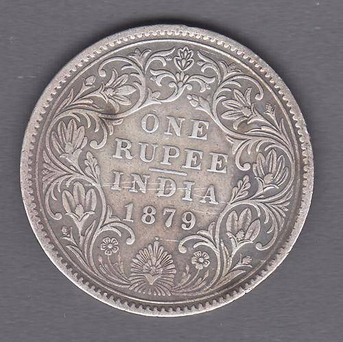 India 1879 1 Rupee .917 Silver