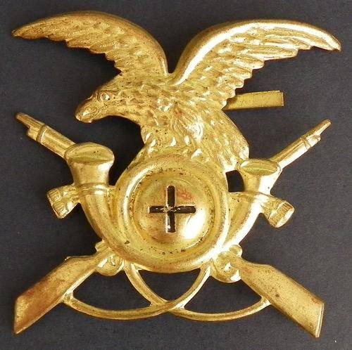 Nice WWII Italian Fascist Regiment + Cap Badge Eagle and Crossed Rifles
