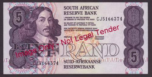 RSA 1990 C.L. Stals R5 Banknote in excellent condition