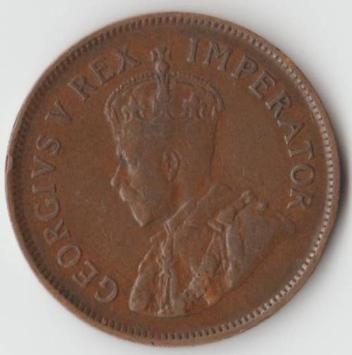 1928 UNION SOUTH AFRICA HALF PENNY EXTRA WAVES ABOVE "NY"TO"KA" MISSING STAR BETWEEN PENNY & AFRIKA