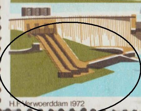 1972 REPUBLIC OF SOUTH AFRICA 4 CENTS VERWOERD DAM WITH `MISSING GREEN COLOUR ` - RARE !