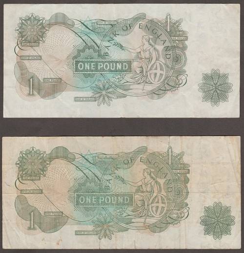 GREAT BRITAIN BANK OF ENGLAND 5 POUND BANKNOTE AND 3 x 1 POUND BANKNOTES