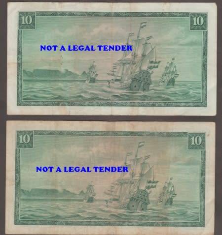 SOUTH AFRICA TW de JONGH R1, R 2, R 5 and R 10 BANKNOTE LOT BOTH WATERMARKS