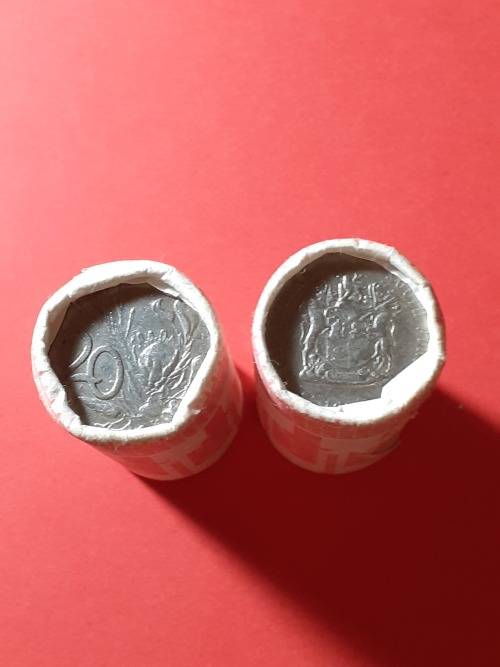 WOW 2X Trustbank Rolls With 2nd decimal 20c coins. Unknown Dates.Bid Per Roll.