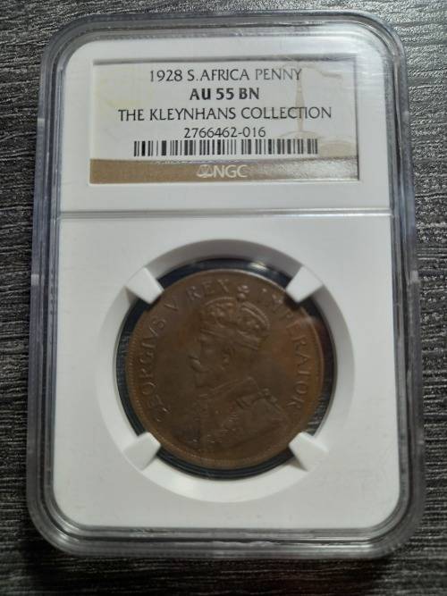 WOW.. 1928 One Penny Graded AU55 BN. Value In EF R1 500.