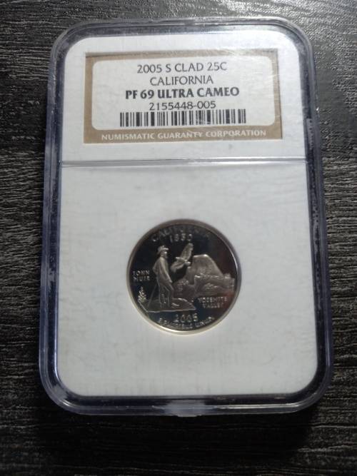 2005 USA California Proof Graded Quarter Dollar. High Grade
