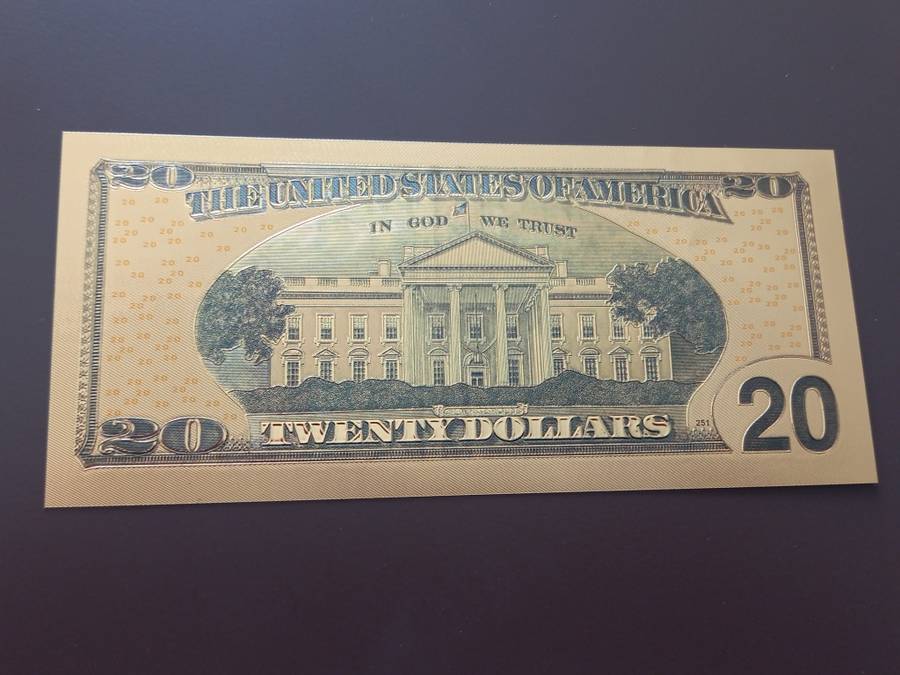 NICE USA $20 GOLD FOIL NOTE. 3 AVAILABLE. BID PER NOTE