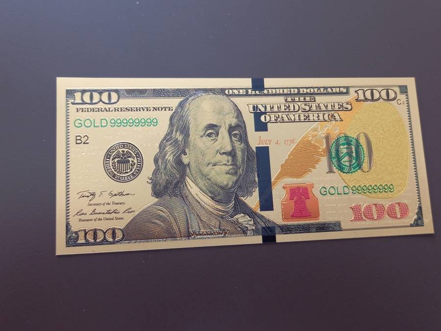 NICE USA $100 GOLD FOIL NOTE. 3 AVAILABLE. BID PER NOTE