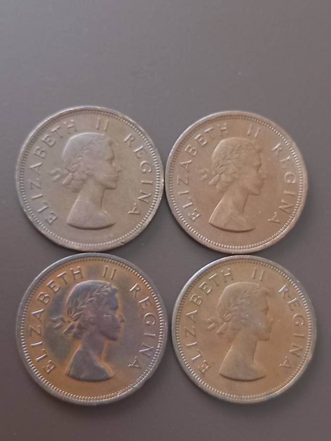 NICE SET OF UNION ONE PENNIES. 1957 - 1960. ONE BID FOR ALL 4