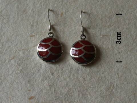RED STONE STERLING SILVER EARRINGS