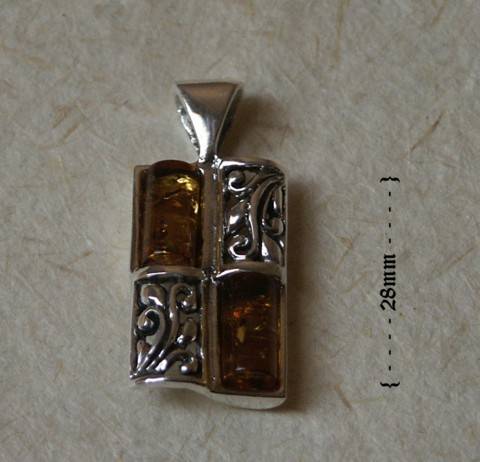 AMBER STERLING SILVER PENDANT
