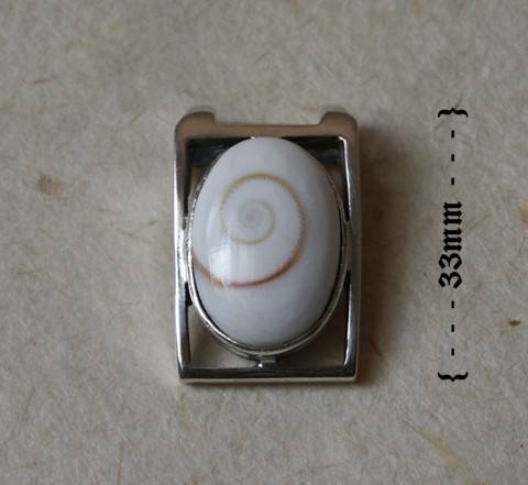 SPIRAL HARD SEA-SHELL, STERLING SILVER PENDANT