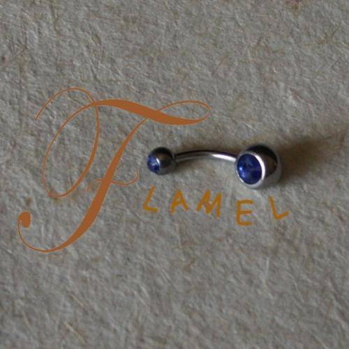 SURGICAL STEEL BELLY RING (BLUE)
