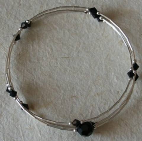 STERLING SILVER AND ONYX BRACELET