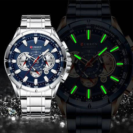 Curren Men`s Chronograph Premium Watch Luminious Pointers