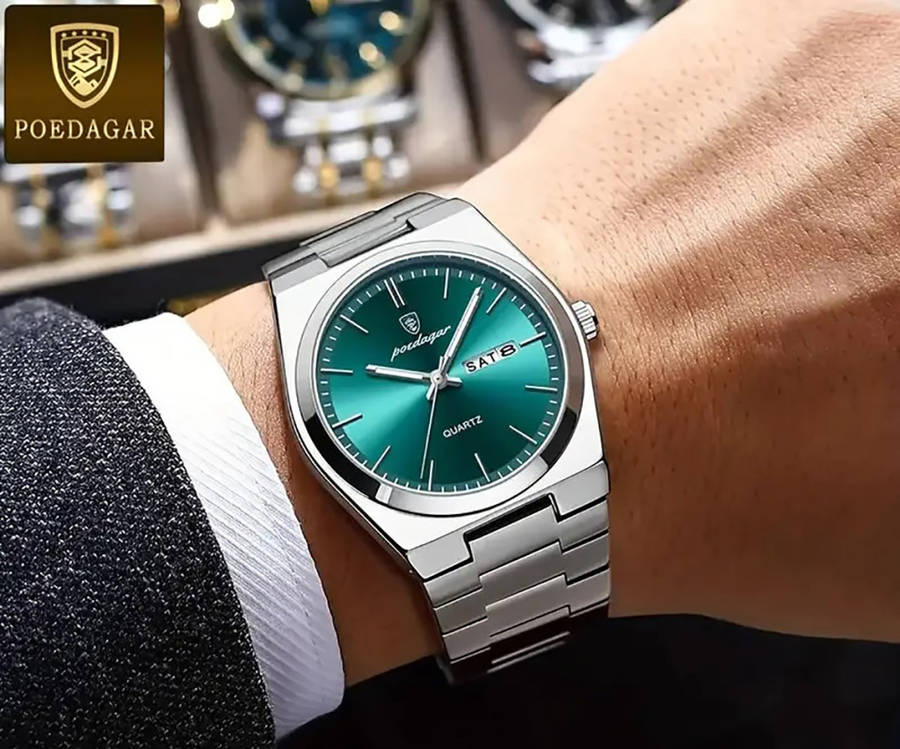 Poedagar Men's Luminous Stainless Steel Watch 