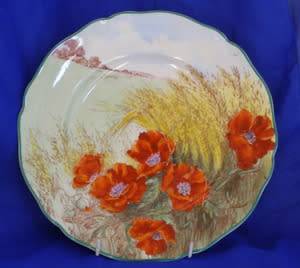 ROYAL DOULTON Hand Painted Large Plate "Poppies"