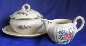 Villeroy & Boch MILK JUG and SUGER BOWL On Plate