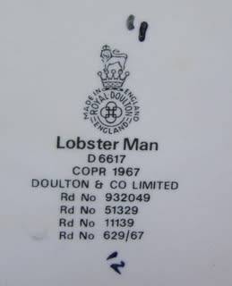 Royal Doulton LARGE CHARACTER JUG - Lobster Man
