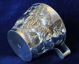 Large SILVER Decorated Mug  BEAUTIFUL!!!