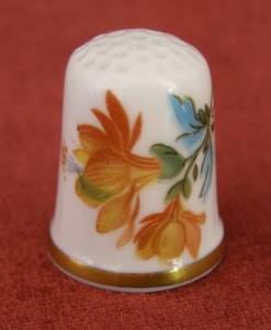 Caverswall THIMBLE  - Handpainted Floral