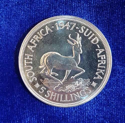 ++ Gorgeous Proof 1947 SAU 5/- (Crown) Great for grading....Wow....++