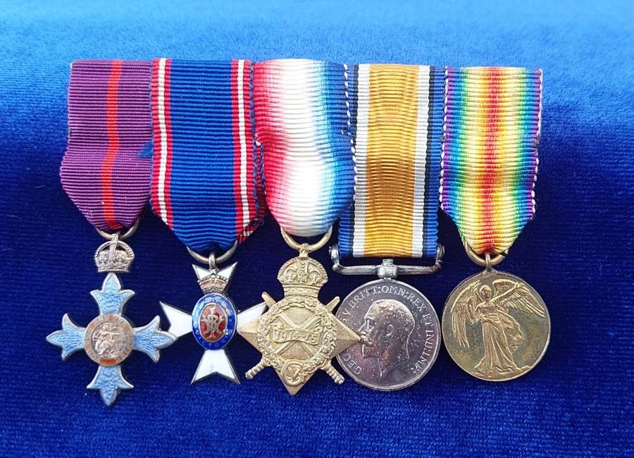- Excellent Scrace Miniature Group CBE & CVO Also Three A Great War Medals (WW1) Group of 5 -
