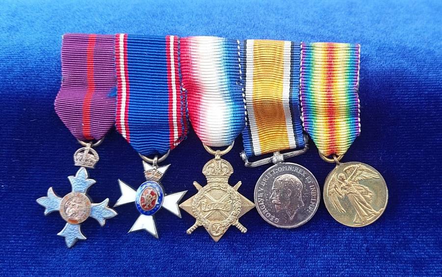 - Excellent Scrace Miniature Group CBE & CVO Also Three A Great War Medals (WW1) Group of 5 -